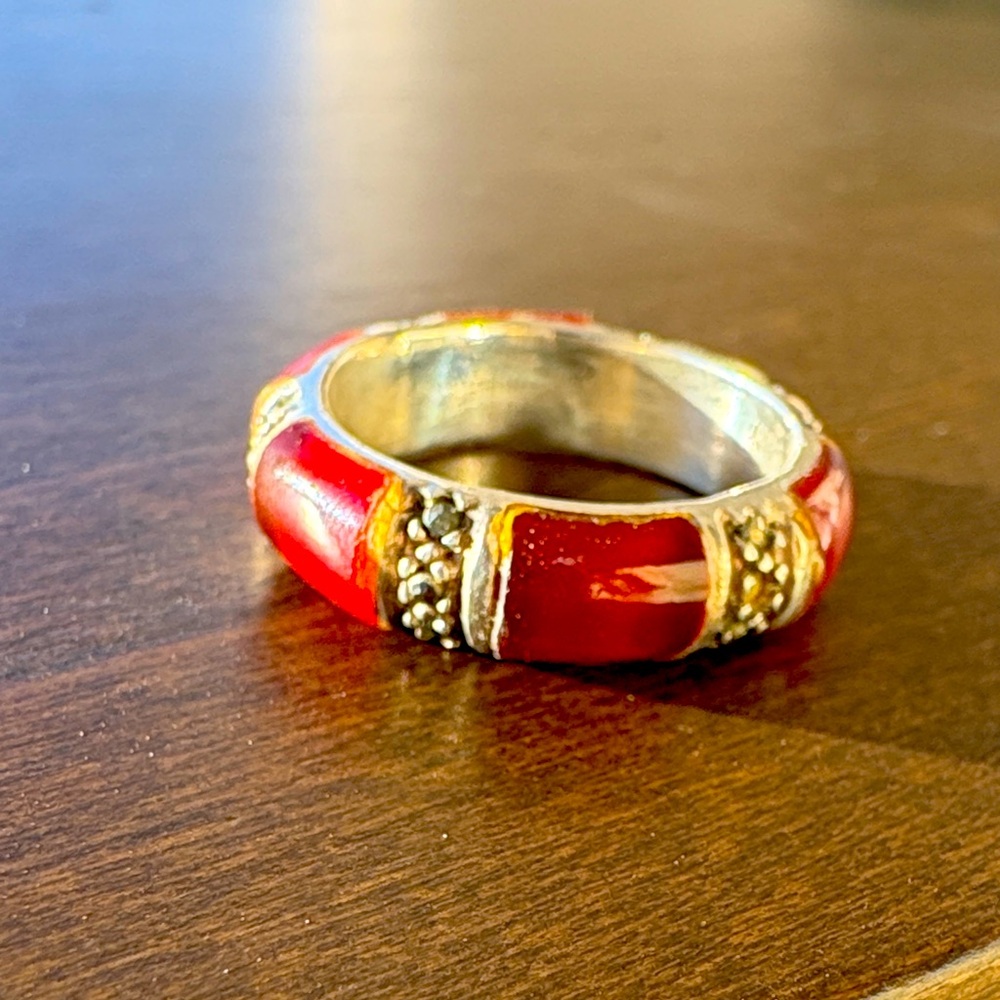 Carnelian with Marcasite Ring
Size 8